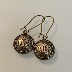 Dior Vintage Button Earrings Upcycled
